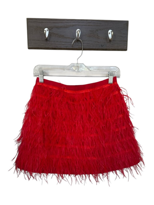 Queen of Sparkles Size S Red Cotton Feather Back Zip Mini Skort Red / S