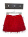 Queen of Sparkles Size S Red Cotton Feather Back Zip Mini Skort Red / S