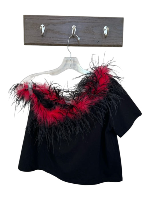 Queen of Sparkles Size XS Black & Red Cotton Blend One Short Sleeve Top Black & Red / XS