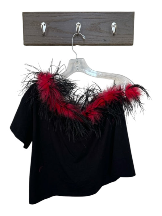 Queen of Sparkles Size XS Black & Red Cotton Blend One Short Sleeve Top Black & Red / XS
