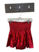 Queen of Sparkles Size S Red Polyester Blend Smocked Metallic Shorts Red / S