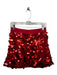 Queen of Sparkles Size S Red Sequins Side Zip Mini Skort Red / S