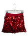 Queen of Sparkles Size S Red Sequins Side Zip Mini Skort Red / S