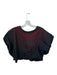 Queen of Sparkles Size XS Black & Red Cotton Cap Sleeve Studded Cropped Top Black & Red / XS