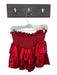 Queen of Sparkles Size M Red Polyester Smocked Tiered Mini Skort Red / M