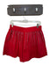 Queen of Sparkles Size M Red & Silver Cotton High Waist Studded Shorts Red & Silver / M