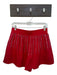 Queen of Sparkles Size M Red & Silver Cotton High Waist Studded Shorts Red & Silver / M