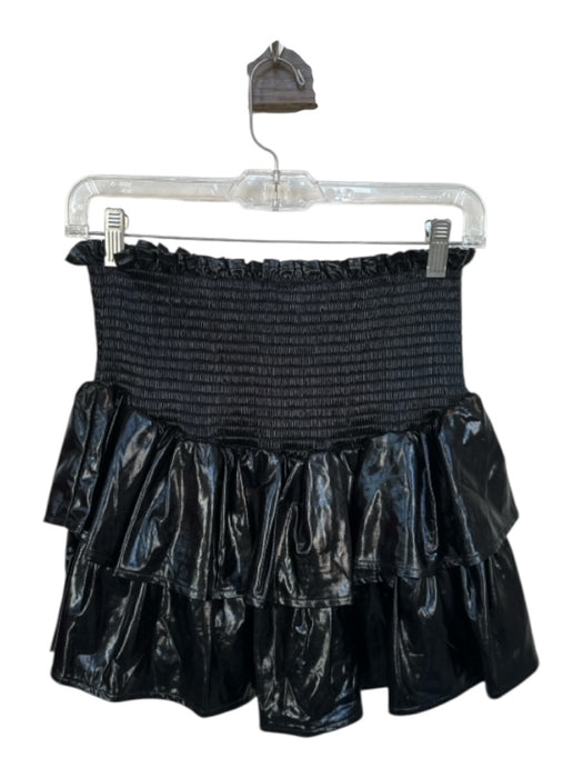 Queen of Sparkles Size M Black Polyester Smocked Tiered Mini Skort Black / M