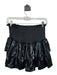 Queen of Sparkles Size M Black Polyester Smocked Tiered Mini Skort Black / M