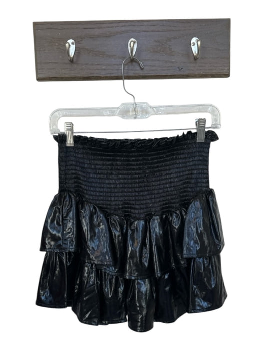 Queen of Sparkles Size M Black Polyester Smocked Tiered Mini Skort Black / M