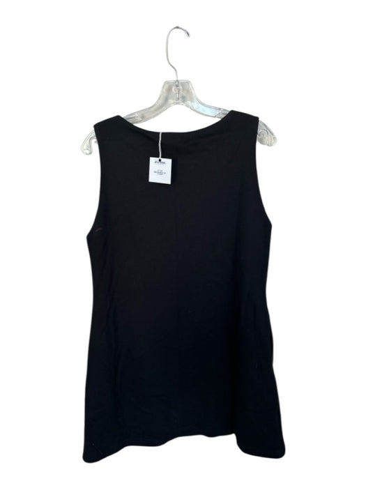 Queen of Sparkles Size M Black & Red Cotton Blend Sleeveless Fringe V Neck Dress Black & Red / M