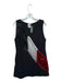 Queen of Sparkles Size M Black & Red Cotton Blend Sleeveless Fringe V Neck Dress Black & Red / M