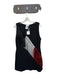 Queen of Sparkles Size M Black & Red Cotton Blend Sleeveless Fringe V Neck Dress Black & Red / M