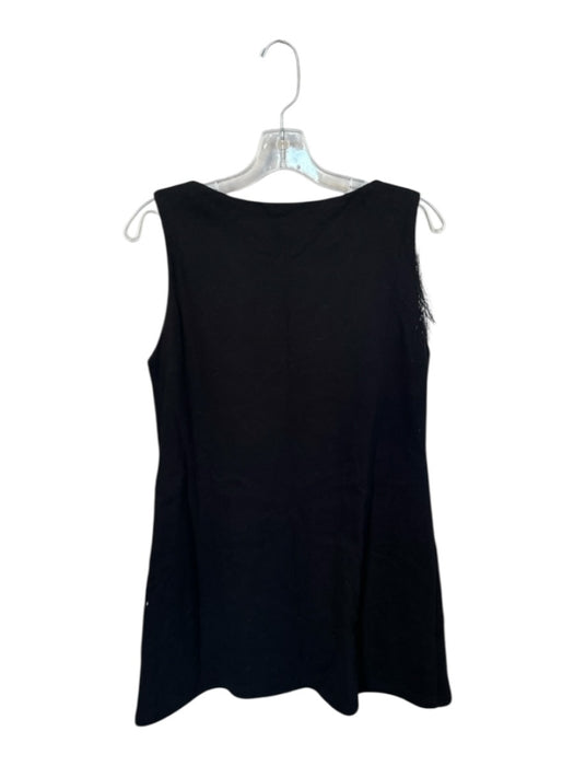 Queen of Sparkles Size S Black & Red Cotton Blend Sleeveless Fringe V Neck Dress Black & Red / S