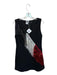 Queen of Sparkles Size S Black & Red Cotton Blend Sleeveless Fringe V Neck Dress Black & Red / S