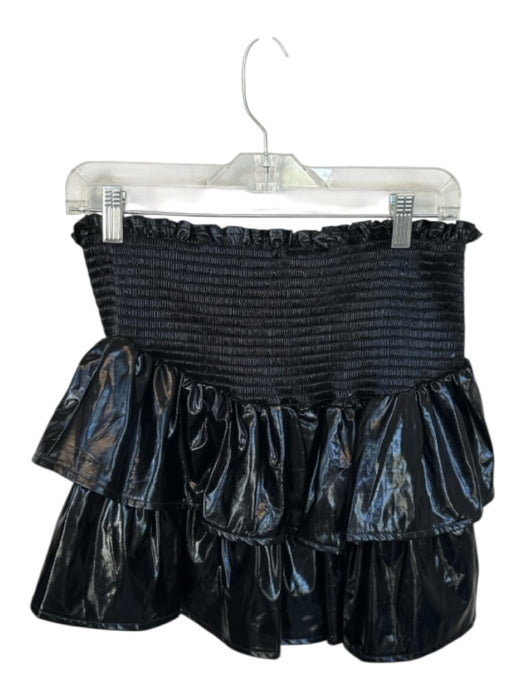 Queen of Sparkles Size M Black Polyester Smocked Tiered Mini Skort Black / M
