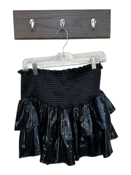 Queen of Sparkles Size M Black Polyester Smocked Tiered Mini Skort Black / M