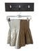 Queen of Sparkles Size S Tan & Pearl Polyester Smocked Color Block Mini Skort Tan & Pearl / S