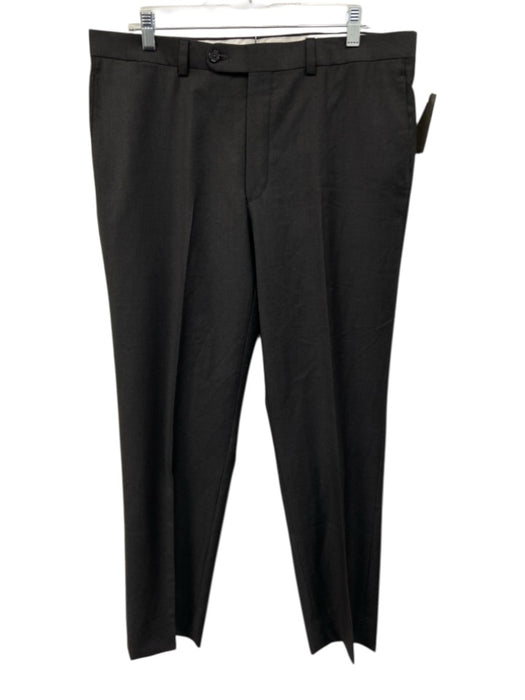 Saks Fifth Ave Size 36R Dark Gray Wool Solid Zip Fly Men's Pants Dark Gray / 36R