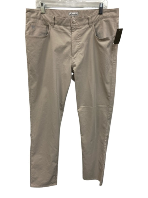 Peter Millar Size 36 Beige Cotton Blend Solid Zip Fly Men's Pants Beige / 36