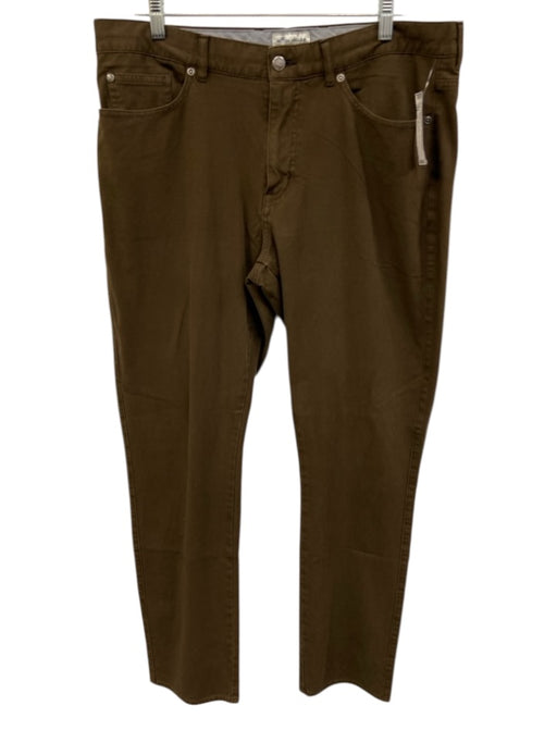 Peter Millar Size 36 Brown Cotton Solid Zip Fly Men's Pants Brown / 36