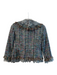 Alberto Makali Size Est XS Blue & Multi Viscose Blend Lace Accents Fringe Blazer Blue & Multi / Est XS
