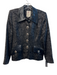 Vertigo Size Medium Black Acetate Blend Textured Decorative Buttons Blazer Black / Medium