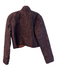 Linda Allard Ellen Tracy Size 10P Eggplant Silk Open Front Textured Short Jacket Eggplant / 10P