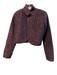 Linda Allard Ellen Tracy Size 10P Eggplant Silk Open Front Textured Short Jacket Eggplant / 10P