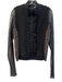 Byron Lars Size 8 Black Acrylic Sheer Long Sleeve Back Zip Cable Knit Top Black / 8