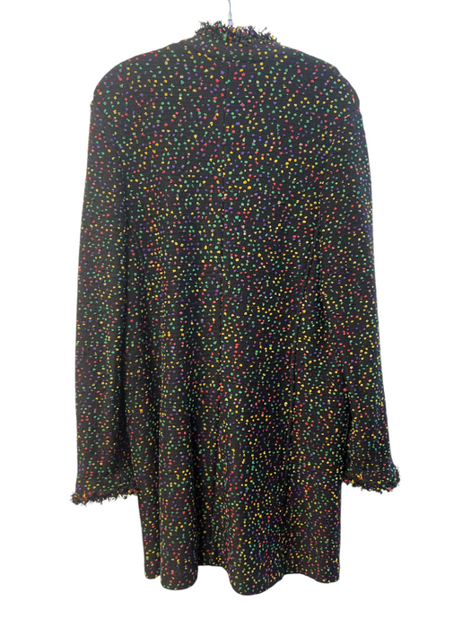 Rickie Freeman for Teri Jon Size Large Black & Multi Wool Blend Dotted Coat Black & Multi / Large
