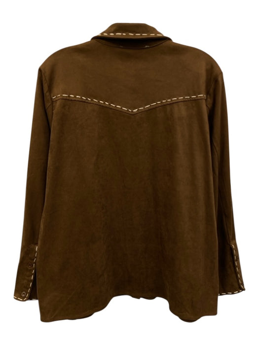 12th Tribe Size M Brown & Cream Polyester Blend Pockets Jacket Brown & Cream / M