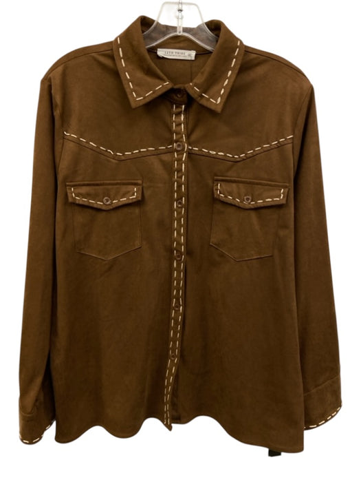 12th Tribe Size M Brown & Cream Polyester Blend Pockets Jacket Brown & Cream / M
