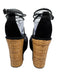 Chic Chemin Shoe Size 6 Black & Brown Leather Wicker Platform Sandals Black & Brown / 6