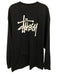Stussy Size XXL Black & White Cotton Blend logo T shirt Crew Long Sleeve Shirt Black & White / XXL
