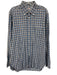 Luciano Barbera Size L Blue, Brown & White Cotton Plaid Men's Long Sleeve Shirt Blue, Brown & White / L