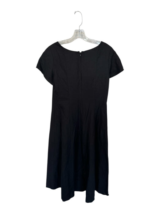 Uniqlo Size S Black Lyocell Short Sleeve Square Neck Pleated Midi Dress Black / S