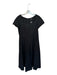 Uniqlo Size S Black Lyocell Short Sleeve Square Neck Pleated Midi Dress Black / S