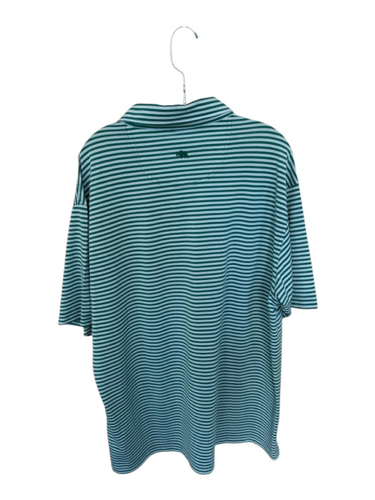 Onward Reserve Size XXL Green & Blue Polyester Striped Athletic Men's Polo Green & Blue / XXL
