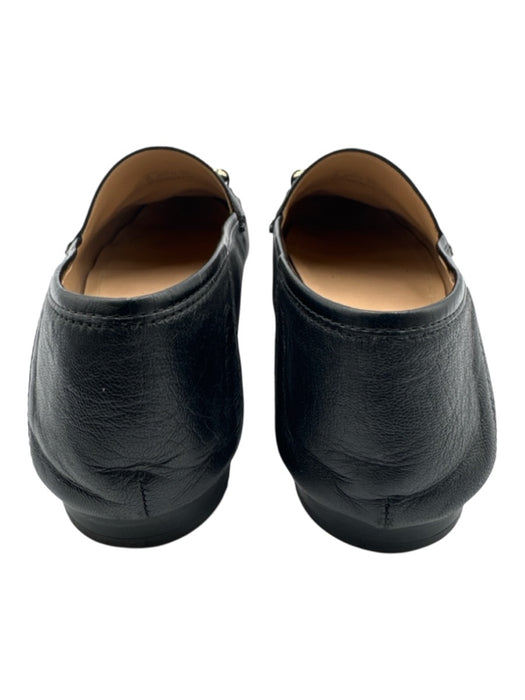 Coach Shoe Size 9 Black Leather Upper Logo Detail Horsebit Slip On Flat Loafers Black / 9
