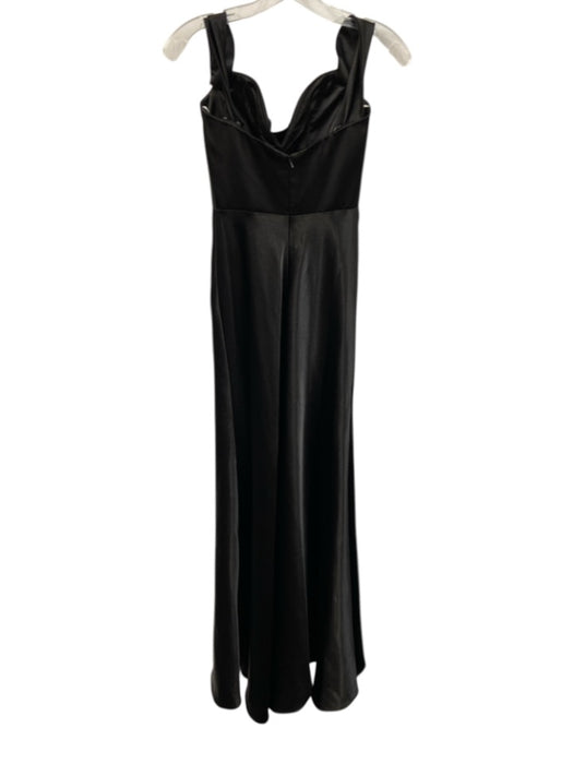 Jenny Yoo Size 00 Black Polyester Satin Sleeveless Sweetheart Neckline Gown Black / 00