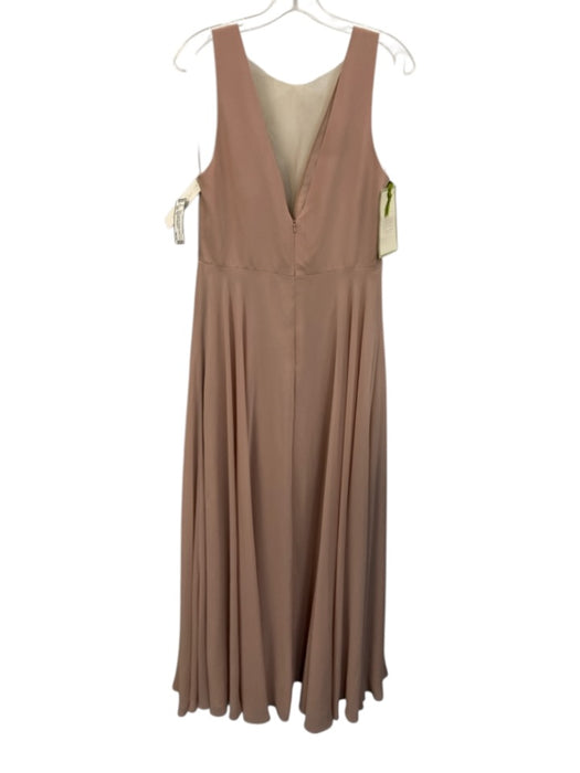 Jenny Yoo Collection Size 12 Light Pink Polyester Sheer Overlay V Neck Gown Light Pink / 12