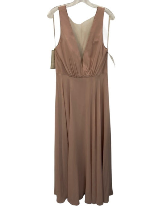 Jenny Yoo Collection Size 12 Light Pink Polyester Sheer Overlay V Neck Gown Light Pink / 12