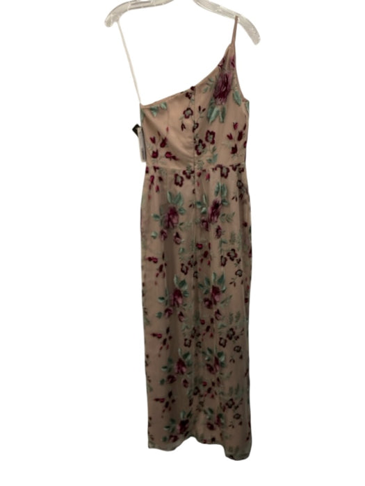Jenny Yoo Size 2 Purple & Green Polyester Sheer Overlay Floral Embroidery Gown Purple & Green / 2