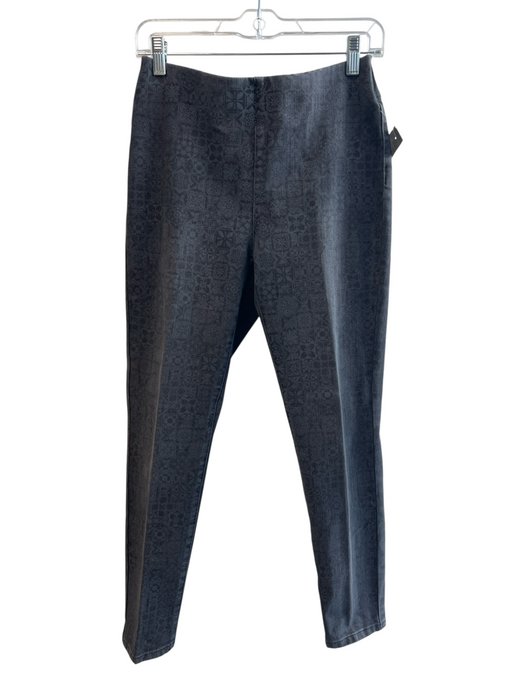 Soft Surroundings Size S Grey Cotton Blend Elastic Waist Pattern Faded Pants Grey / S