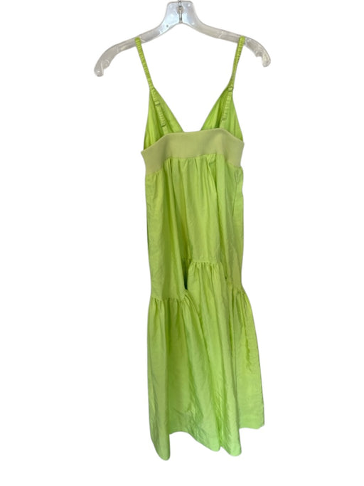 A.L.C. Size 2 Lime Green Polyester Maxi V Cut Sleeveless Cinch Detail Dress Lime Green / 2