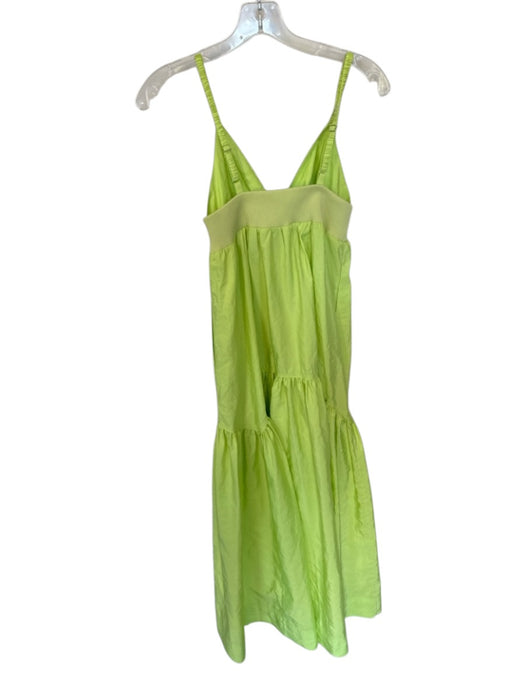 A.L.C. Size 2 Lime Green Polyester Maxi V Cut Sleeveless Cinch Detail Dress Lime Green / 2
