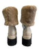 Paloma Barcelo Shoe Size 36 Beige & Black Leather Shearling Lined Platform Boots Beige & Black / 36