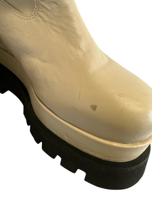 Paloma Barcelo Shoe Size 36 Beige & Black Leather Shearling Lined Platform Boots Beige & Black / 36