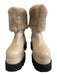 Paloma Barcelo Shoe Size 36 Beige & Black Leather Shearling Lined Platform Boots Beige & Black / 36